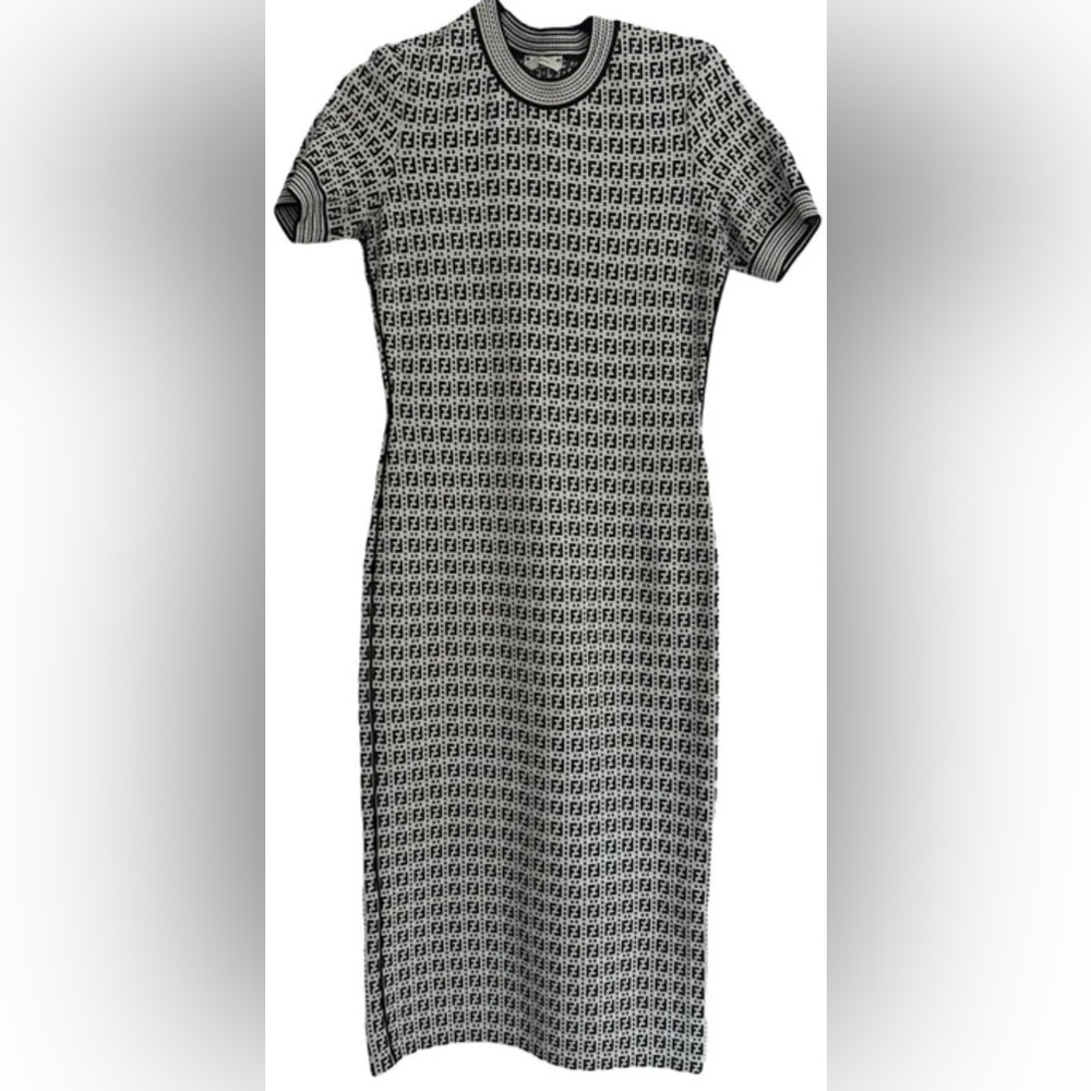 Fendi Gray One Shoulder Sheath Dress